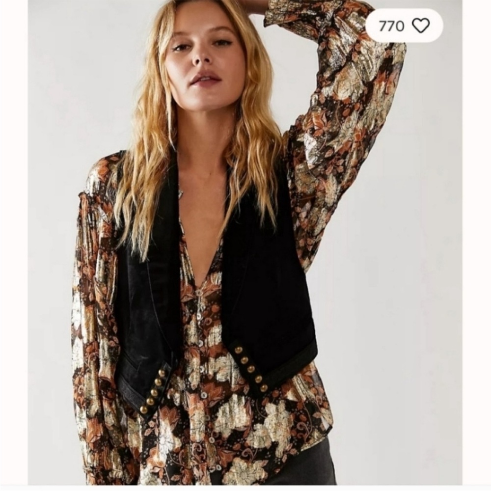 Free People Scorpio Sheer Boho Blouse NWT - Picture 9 of 9